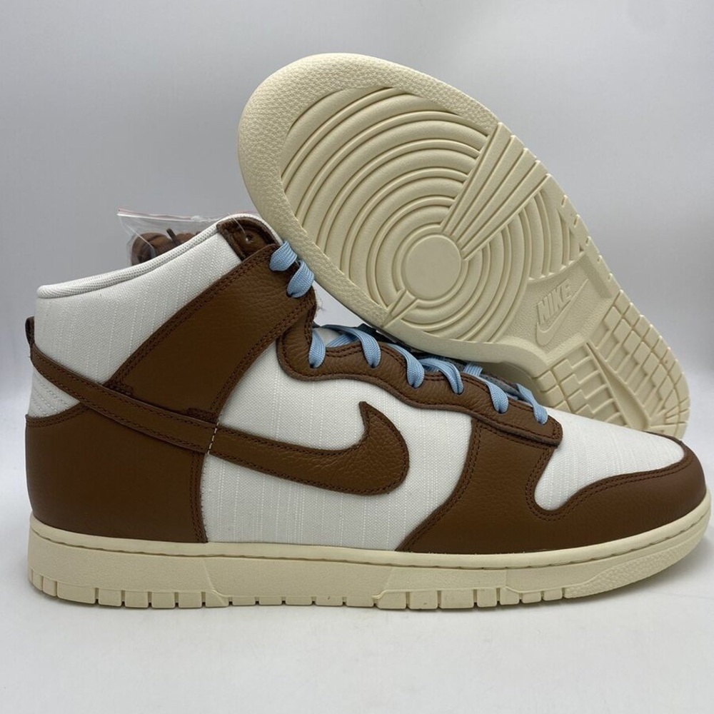 NIKE Dunk High Retro Premium Sneakers in Vintage Pecan Brown & Crème 👟 - Picture 4 of 5